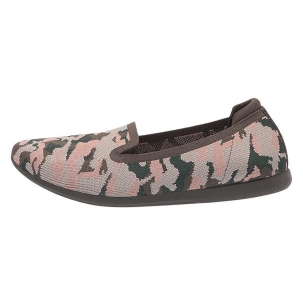 Clarks Women's Carly Dream Loafer Flat Pink/Gray Camo Knit